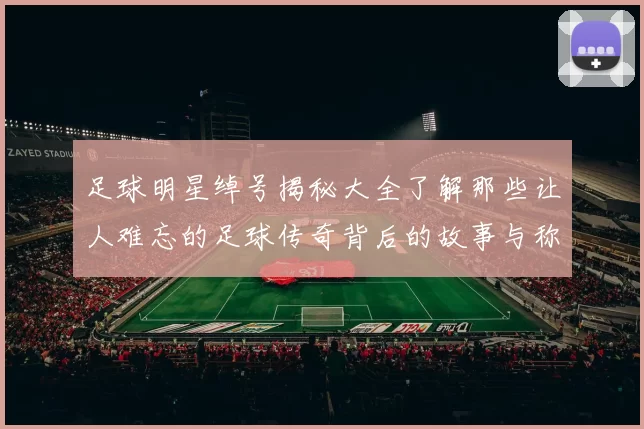 足球明星绰号揭秘大全了解那些让人难忘的足球传奇背后的故事与称号